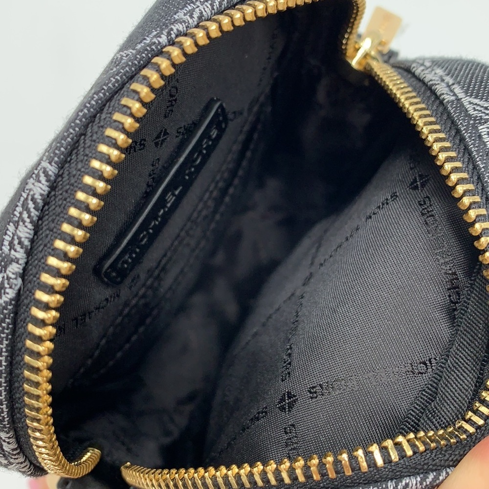 Michael Kors Sloan Editor Small Phone Logo Jacquard Crossbody Black Multi - Picture 8 of 16